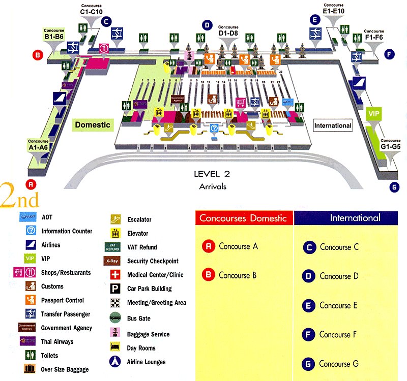 map / plan of Suvarnabhumi Airport Arrival Hall and exits